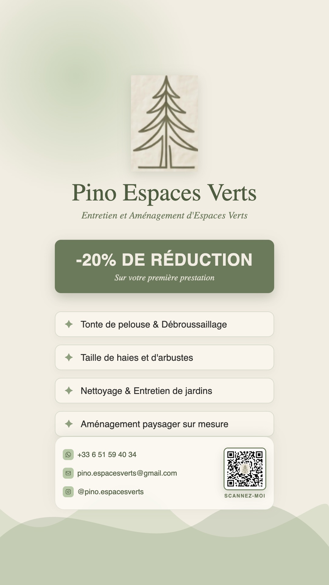 Flyer Publicitaire - Offre Spéciale Pino Espaces Verts
